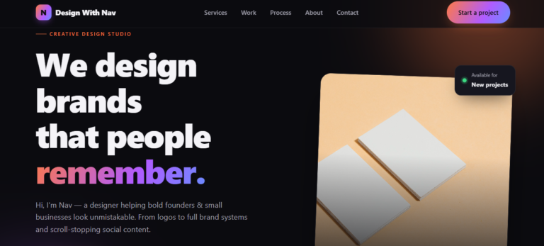 Social media manager portfolio website